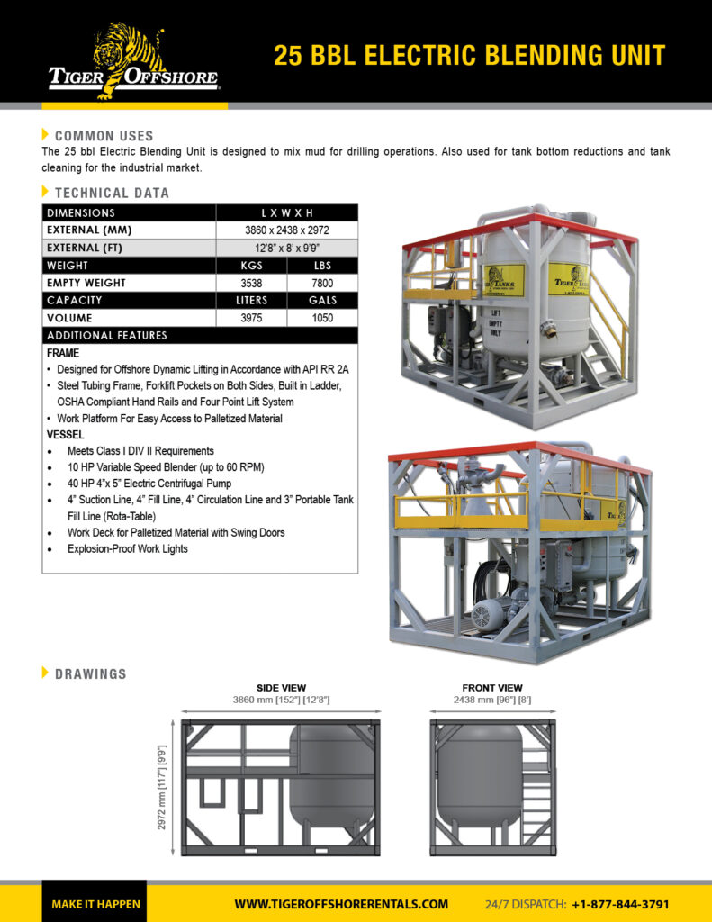 25 bbl Electric Blending Unit