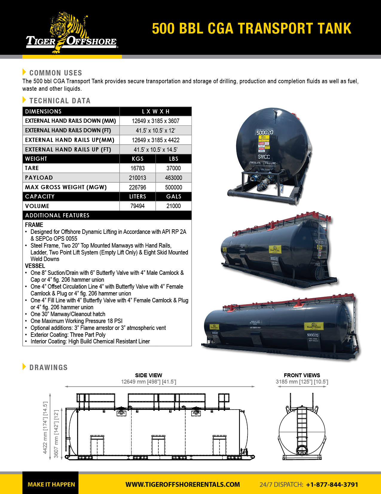 500 bbl CGA Transport Tank