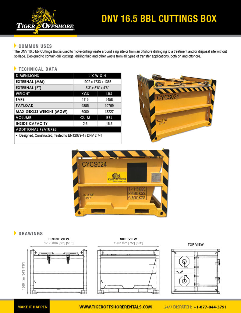DNV 16.5 bbl Cuttings Box