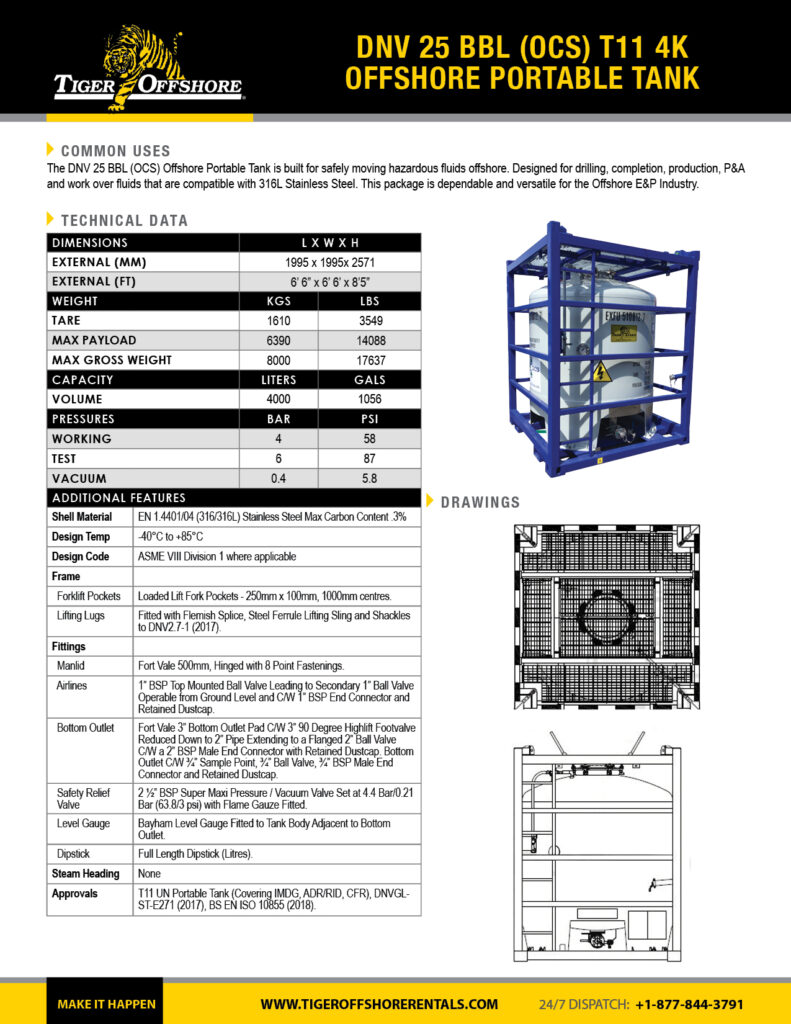 DNV_25bl_OCS_T11_4K_Offshore_Portable_Tank