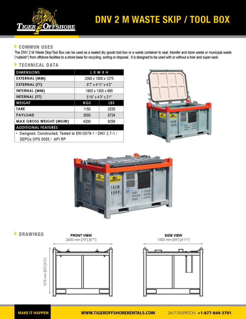 DNV 2 M Waste Skip / Tool Box