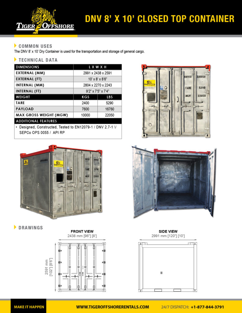 DNV_8x10_Closed_Top_Container
