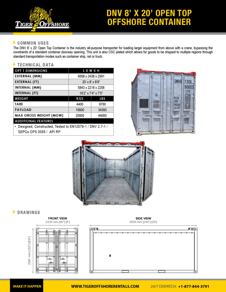 DNV_8x20_Open_Top_Offshore_Container
