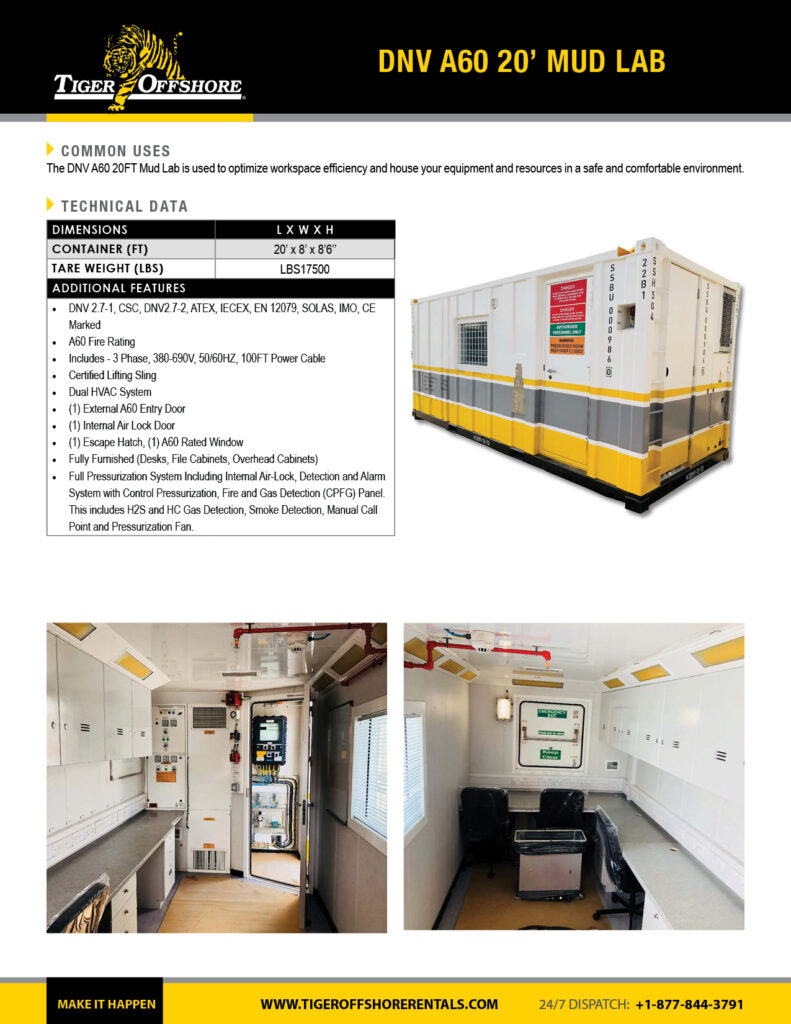 DNV A60 20 FT Mud Lab