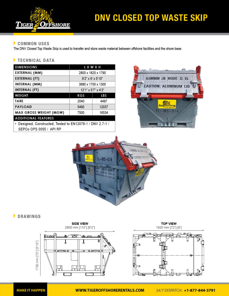 DNV Closed Top Waste Skip