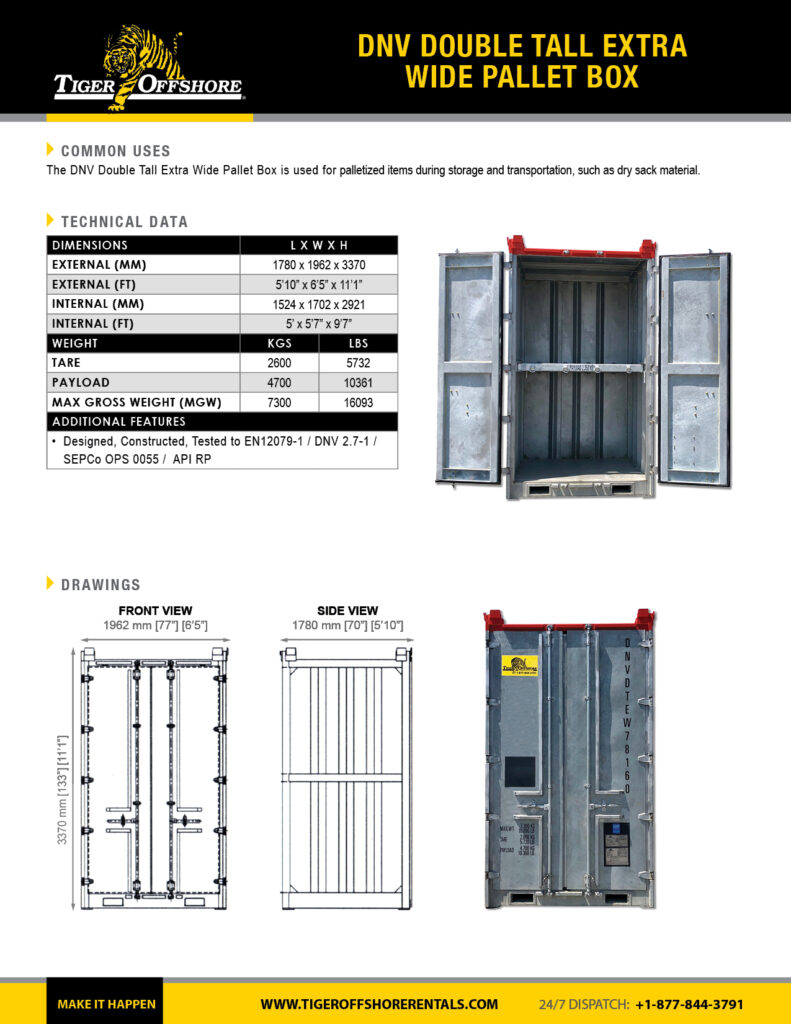 DNV DOUBLE TALL EXTRA WIDE PALLET BOX