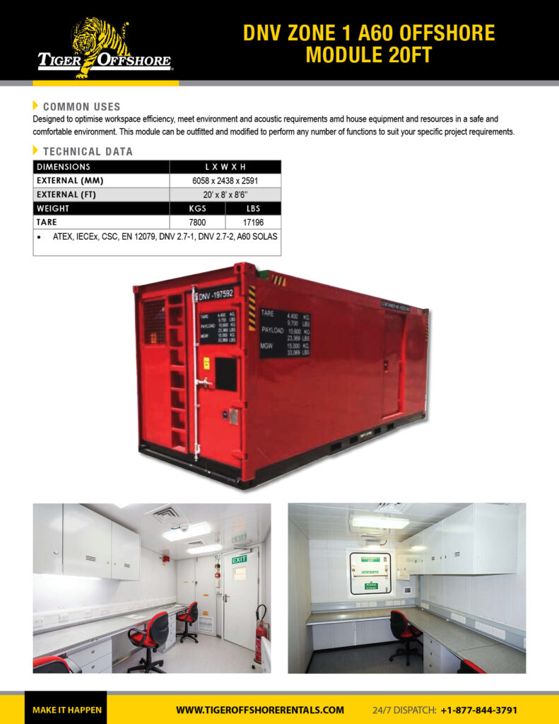 DNV Zone 1 A60 20 ft Offshore Module