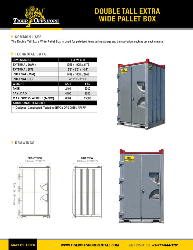 DOUBLE TALL EXTRA WIDE PALLET BOX