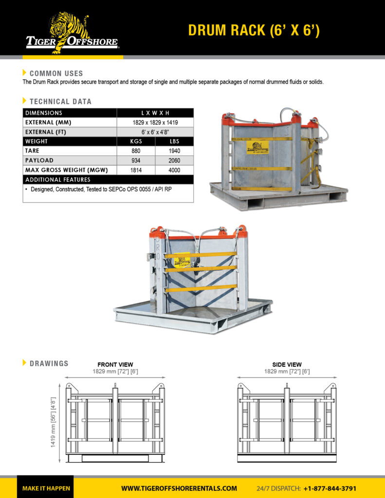 Tiger Offshore Rentals Drum_Rack_6x6