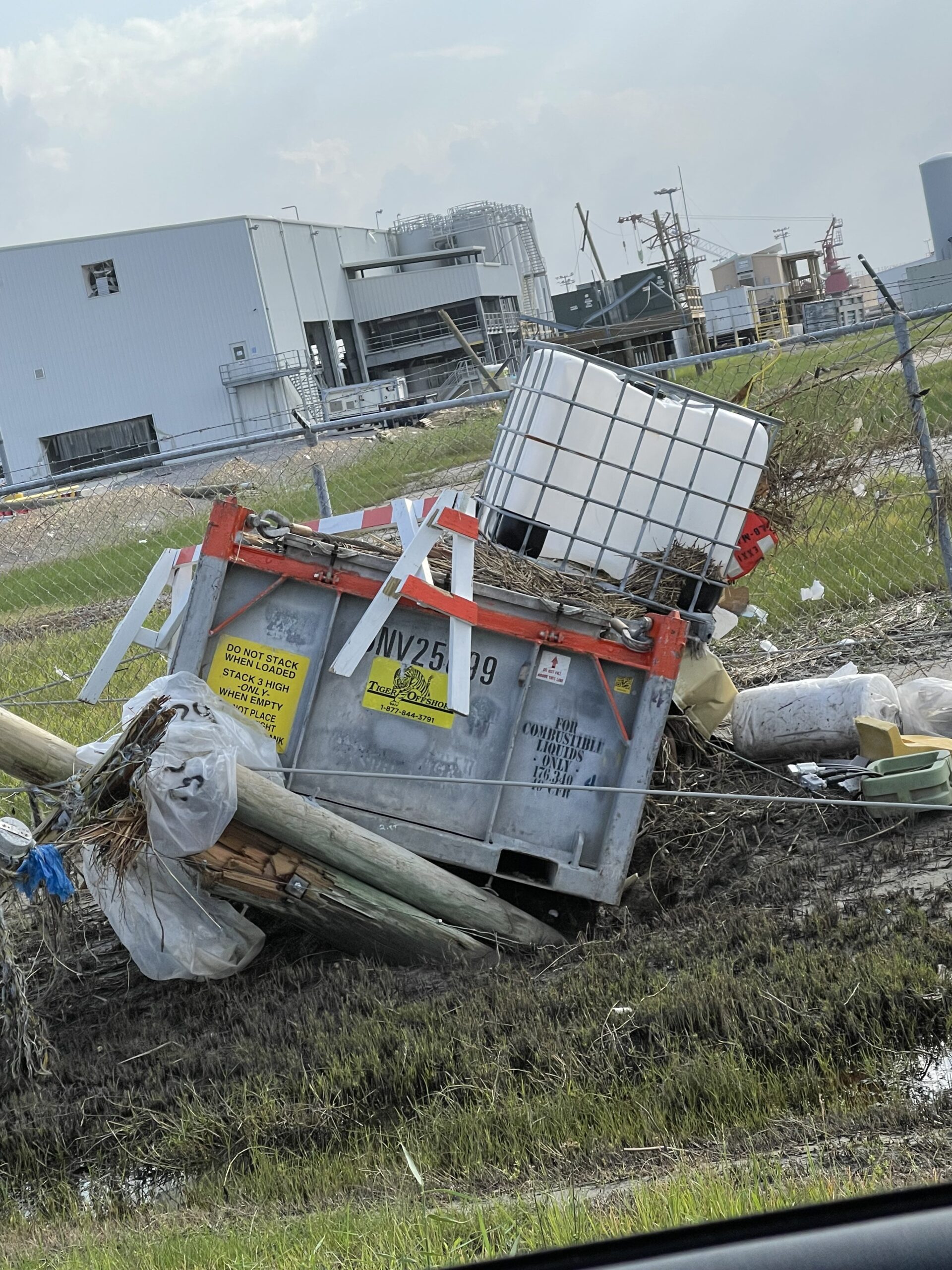 Tiger Offshore Rentals Port Fourchon, Louisiana hit by Hurricane Ida