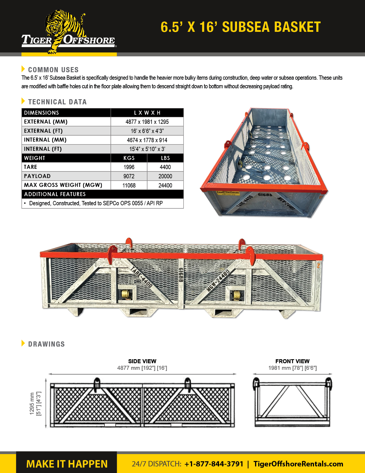 6.5 x 16 Subsea Basket