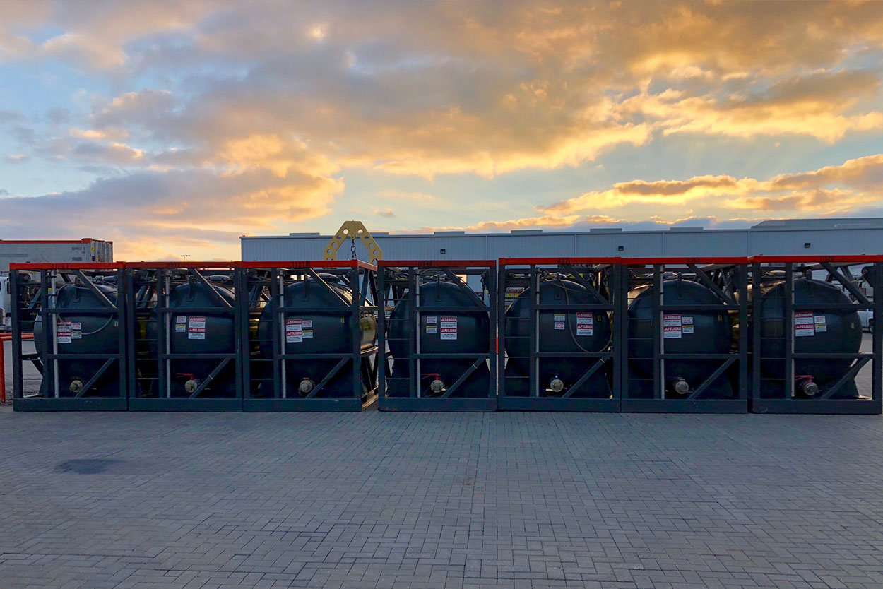 Tiger-Offshore-Rentals-Fourchon-DNV-Fluid-Transport-Tanks-at-Sunset