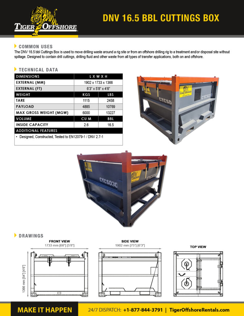 DNV 16.5bbl Cuttings Box
