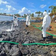 Trinidad-Oil-Spill-Emergency-Response-Crew-power-washing